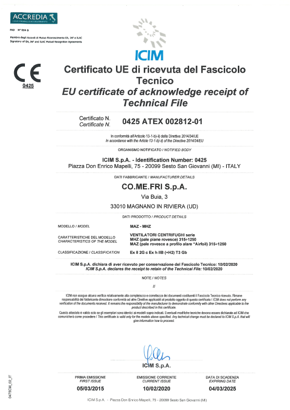 MAZ & MHZ Series ATEX certificate
